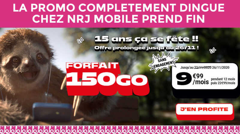 Fin imminente du forfait complètement dingue 150Go chez NRJ Mobile !
