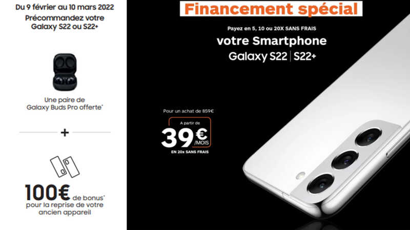 Financement spécial Boulanger : réglez votre Samsung Galaxy S22 jusqu’à 20 fois sans frais !