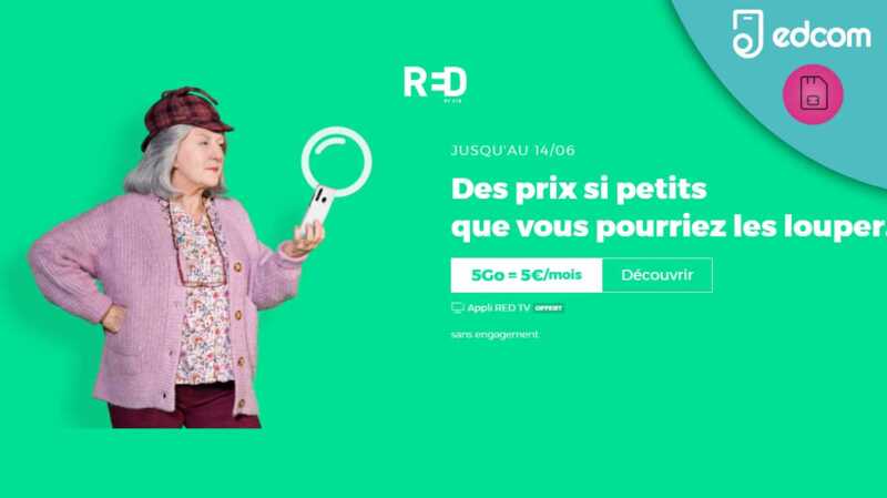 Forfait RED by SFR : Seulement 24h de promo forfait mobile dès 5 euros par mois !