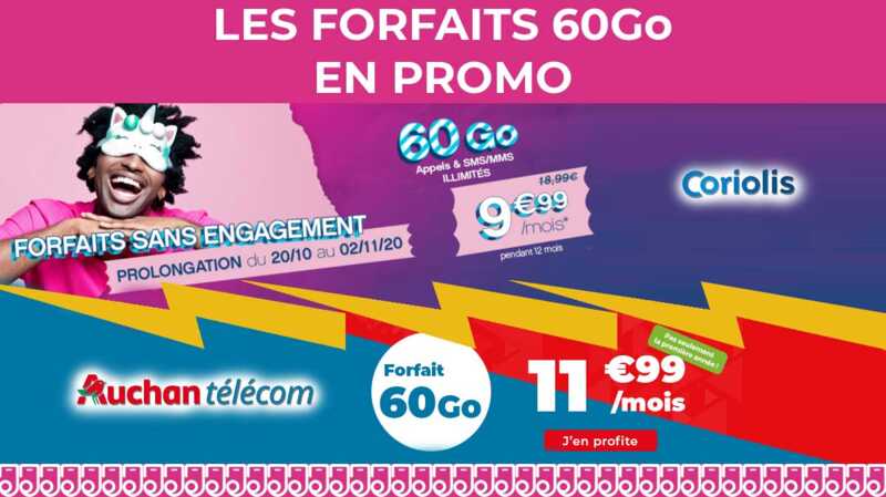 Forfait mobile 60Go : quelles sont les promos disponibles ?
