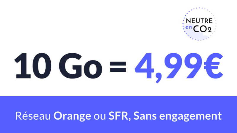 Bon plan ! Votre forfait mobile 10 Go à seulement 4,99€ par mois !