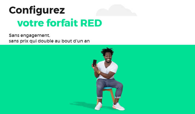 Forfaits 80 et 100 Go à prix remisés d'au moins 3€ par mois chez RED