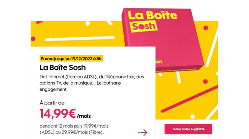 Grosse baisse de prix chez Orange : votre BOX Internet SOSH passe sous la barre des 15€ par mois !