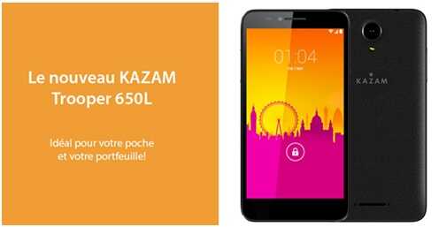 Le nouveau smartphone KAZAM Trooper 650L à prix Free