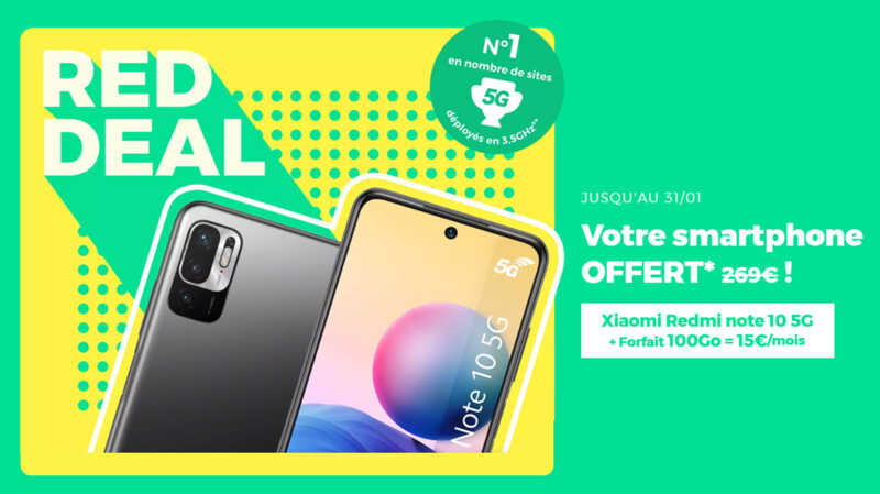 Le Xiaomi Redmi Note 10 5G OFFERT avec le RED DEAL !
