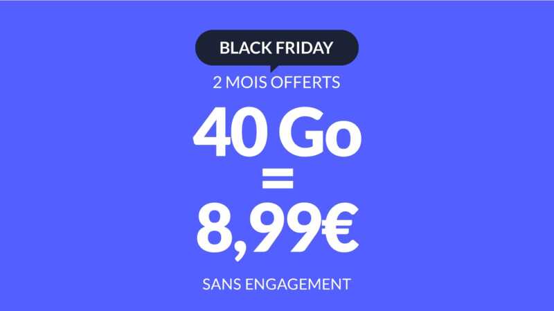 Le bon plan du Black Friday ? Ce forfait mobile 40 Go à seulement 8,99 € par mois sans engagement... avec 2 mois offerts !