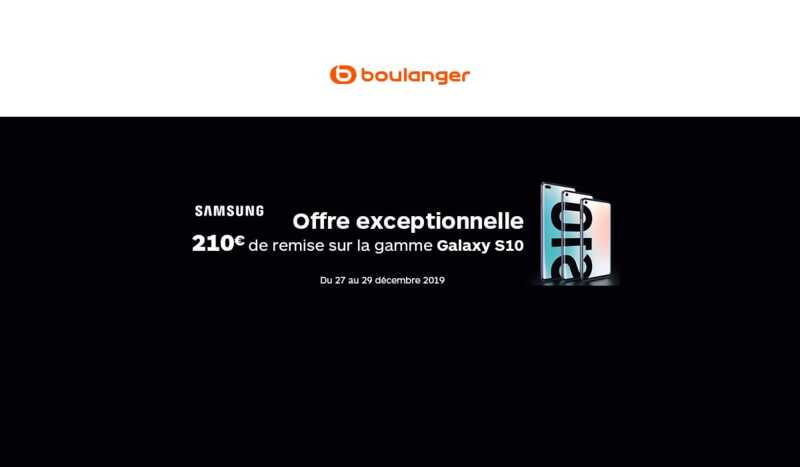 Noël continue encore un peu ! Le Samsung Galaxy S10E profite de 210€ de remise chez Boulanger