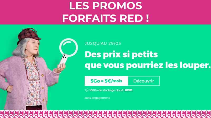 Les forfaits illimités RED en promo dès 5€ par mois prolongés jusqu'au 29 mars