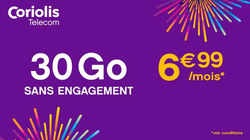 Ne passez pas à côté de ce forfait mobile 30 Go à seulement 6,99 € par mois sans engagement !