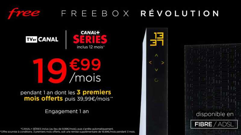 Nouvelle vente privée Free : La Freebox Revolution à moitié prix avec Canal+ Séries inclus + 3 mois offerts