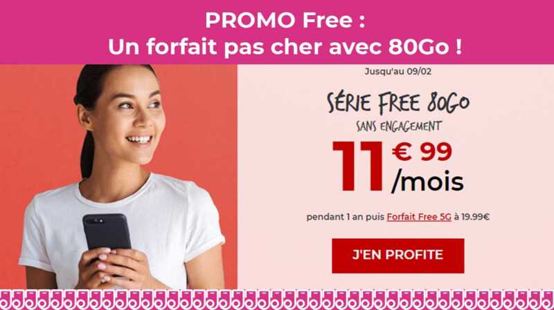 PROMO Free : Le forfait pas cher avec 80Go toujours d'actualité