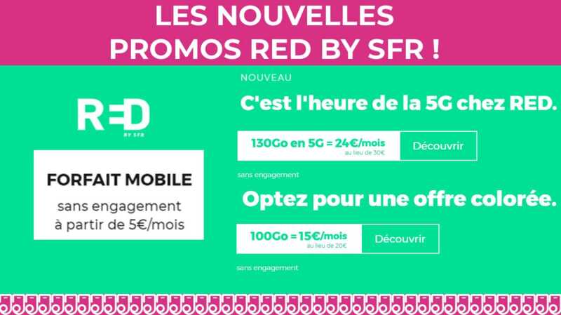 PROMO : craquez pour un forfait illimité dès 5€ par mois chez RED by SFR