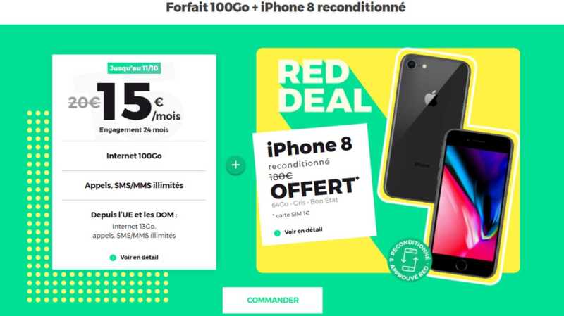 Nouveautés RED du jour : 5 forfaits mobiles en promos et un iPhone 8 offert