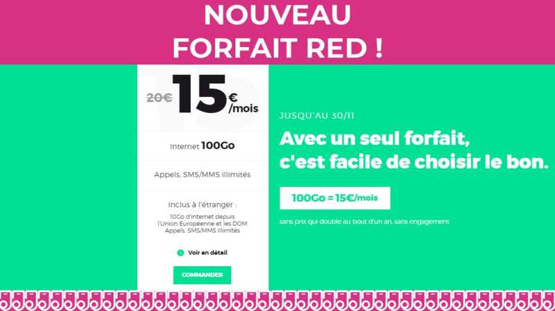 SURPRISE : RED by SFR lance une promo forfait mobile de dernière minute avec 100Go de 4G !