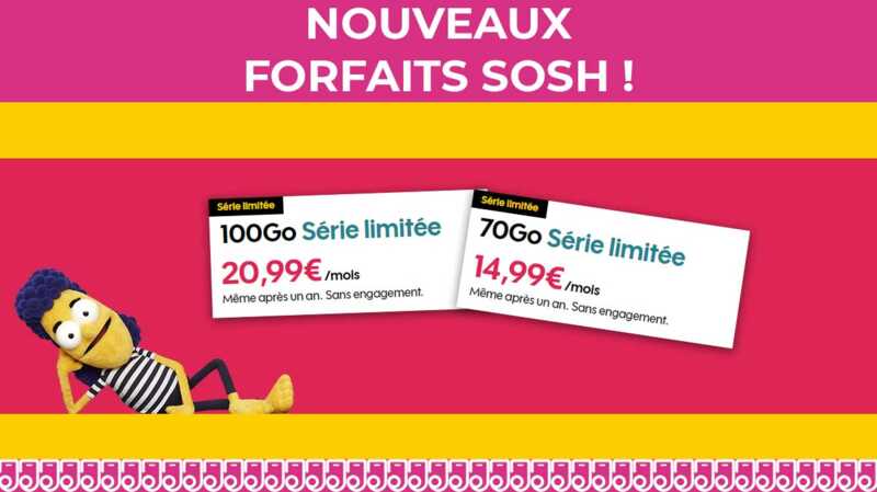 Sosh Mobile vous propose deux nouveaux forfaits mobiles en promotion !
