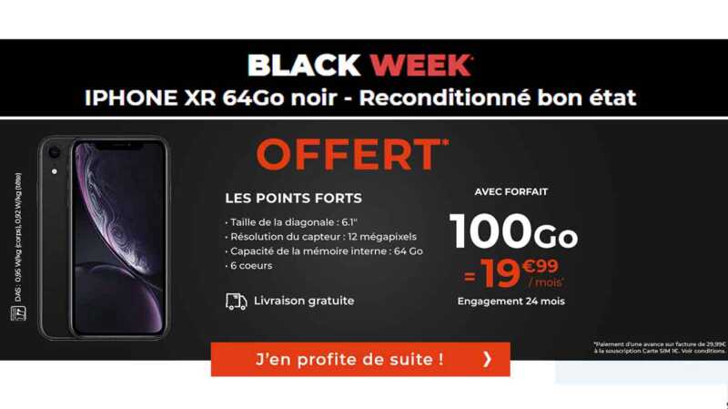Spécial Black Friday : Un iPhone Xr reconditionné offert avec ce forfait mobile 100Go en promo !