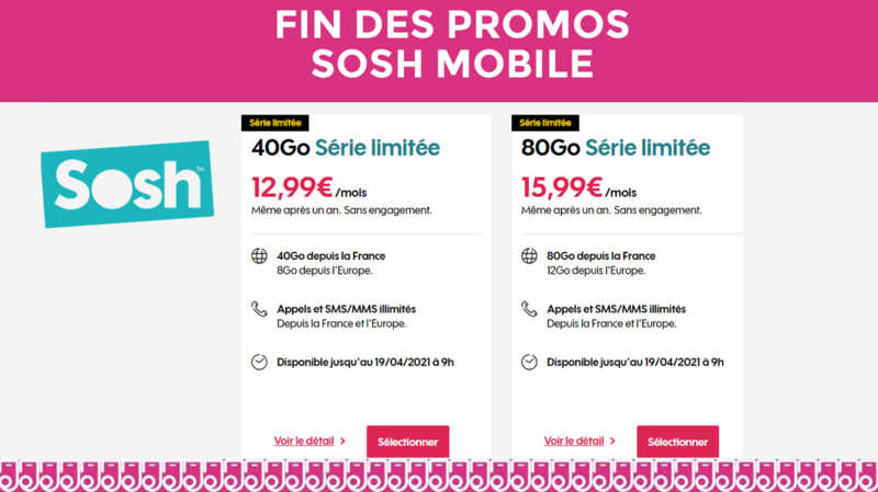 Tic-Tac ! Les promos SOSH Mobile se terminent