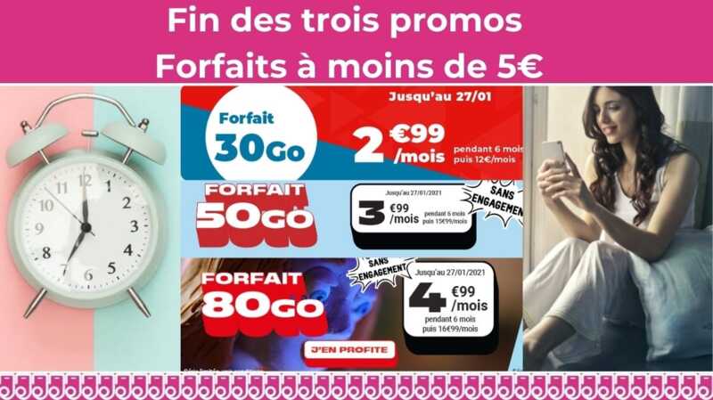 Tic tac...les promos forfaits mobiles dès 2.99€ par mois à saisir avant minuit