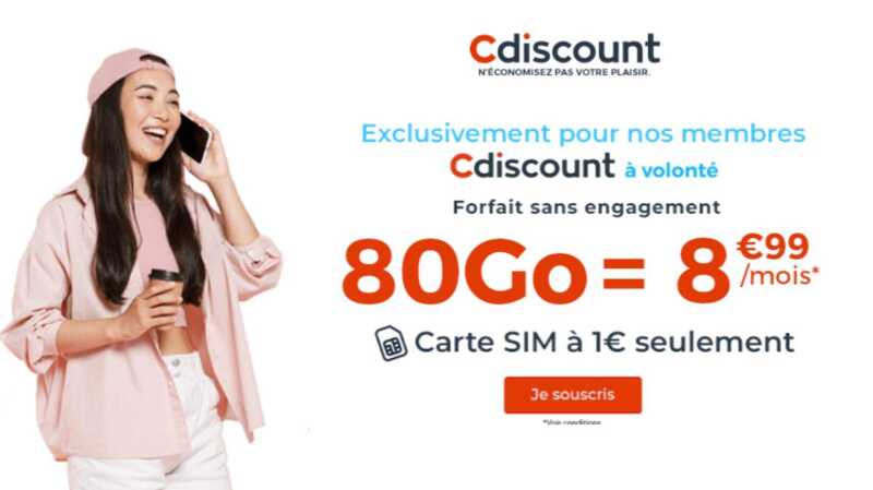Un nouveau forfait mobile avec 80Go à seulement 8.99€ pour les membres CDAV débarque chez Cdiscount Mobile