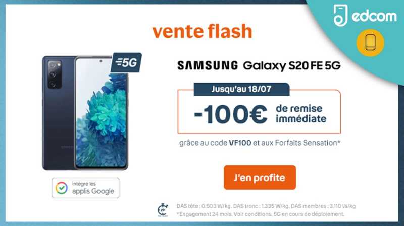 VENTE FLASH : le Samsung Galaxy S20 FE 5G disponible à prix canon chez Bouygues Telecom !
