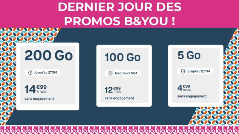 VITE ! Dernier jour pour profiter des promos B&You sur les forfaits mobiles !