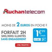 Bon plan rentrée 2015 : Le forfait 2H avec SMS et MMS illimités chez Auchan à 1.99€ à vie au lieu de 3.99€