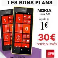 Bon plan SFR : Le Nokia Lumia 520 avec un forfait mobile Carré 2h