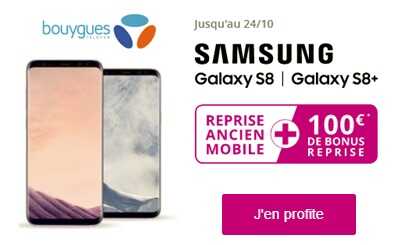 Bouygues Telecom : Bonus de 100 euros pour l'achat d'un iPhone 8, Galaxy Note 8, Huawei P10, Xperia XZ1...