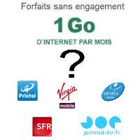 Quel forfait sans engagement choisir avec 1Go de data ?