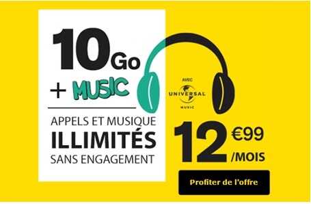 Le forfait sans engagement avec 10Go et musique illimitée chez La Poste Mobile expire bientôt