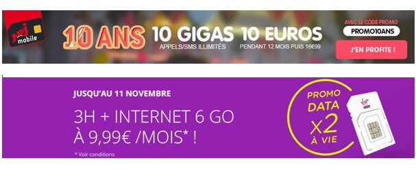 Bon plan : Forfait 4G sans engagement à 10€ avec 10Go ou 6Go de data !