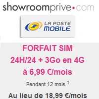 La Poste Mobile brade son forfait illimité 4G 3Go sans engagement sur Showroomprivé.com !