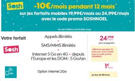 Sosh : Votre forfait illimité avec 7Go de data à 15.99€ sur le réseau Orange !