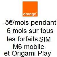 Bon plan : 5€ de remise par mois sur les forfaits bloqués et Origami Play chez Orange !