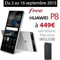 Bon plan Free mobile : Le Huawei P8 à 113€ à la commande et une housse Flip-Cover offerte 
