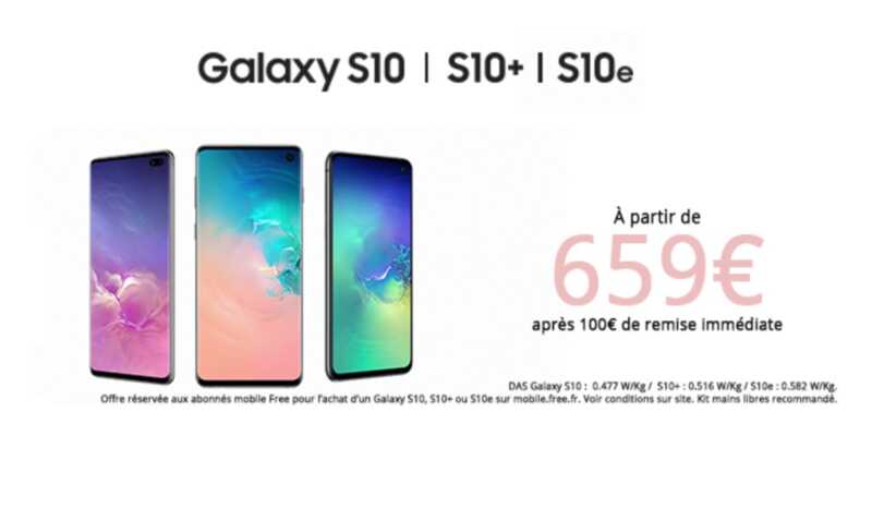 Galaxy S10 : Une remise de 100 euros + paiement en 4 fois sans frais chez Free Mobile 