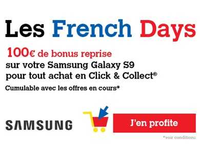 French Days : 100 euros de remise sur le Galaxy S9 chez Darty