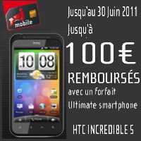 Le HTC Incredible S à 1euro avec un forfait Ultimate Smartphone chez NRJMobile