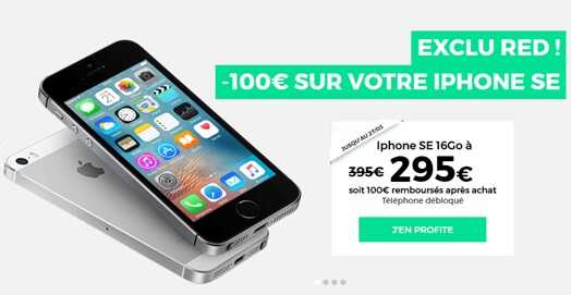 Bon plan RED BY SFR : remise de 100 euros sur l'iPhone SE 