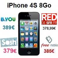 iPhone 4S 8Go : A quel prix chez Sosh, Red, B&You et Free Mobile !
