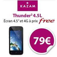 Smartphone 4G à petit prix : Le Kazam Thunder 2 4.5L à 79€ chez Free Mobile !