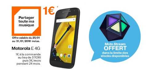 Bon plan Orange : Moto Stream offert et Moto E 4G en promo avec un forfait bloqué !