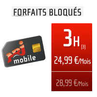 Gros plan sur le forfait bloqué Be Live 3H de NRJ Mobile