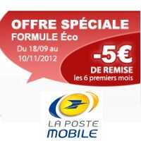 Remise exceptionnelle sur les forfaits mobiles Eco chez La Poste Mobile