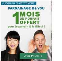 Belle opération parrainage chez B&You : Economisez des mois de forfait mobile