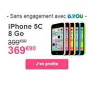 Promo sur l'iPhone 5C avec B&You de Bouygues Telecom !