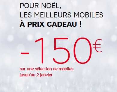 Pour Noël, les meilleurs mobiles à prix cadeau avec un forfait SFR