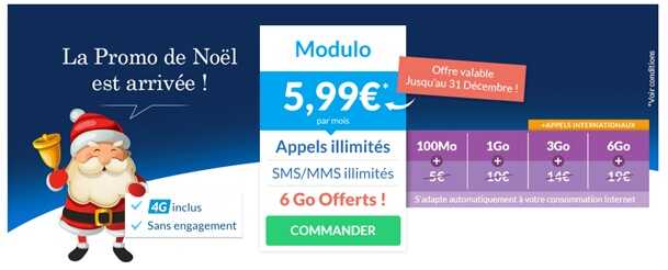 Le cadeau de Prixtel pour Noël : Un forfait illimité 6Go à moins de 6€ !
