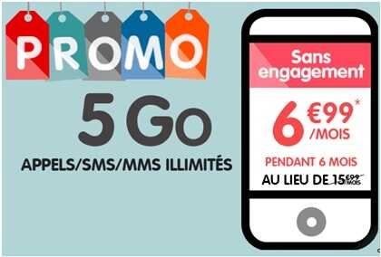 Le forfait NRJ Mobile avec 5Go à 6.99 euros par mois est toujours disponible