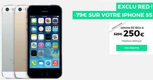 Bon plan : l'iPhone 5S à 250 euros avec un forfait RED By SFR